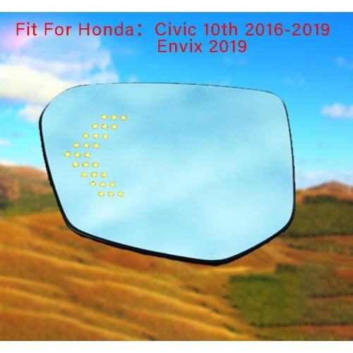 For Honda Civic 10th 16-19 Envix 2019 Demist Car Rearview Mirror Glare Proof Blue Glasses Led Lamp Heated turn singleLarge view