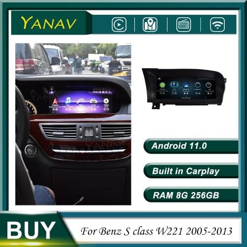 256G Android 11 Car Radio For Benz S class W221 2005-2013 Head Unit Auto Stereo Receiver GPS Navigation Multimedia MP3 Player