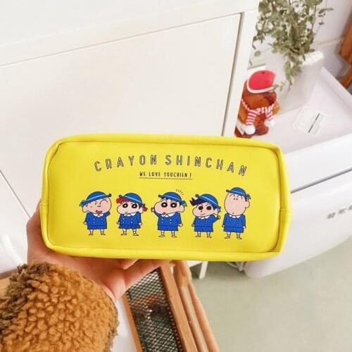 Japanese ins girl heart crayon small new pencil case cartoon cute large capacity high school student stationery box storage bag