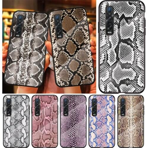Tempered Glass Cover Hot Snake Skin For OPPO A9 2020 A52 Find X2 Lite Realme 7 7i 6 5 Pro C3 XT Shockproof Phone Case
