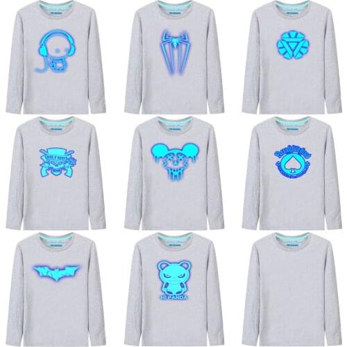 Kids Luminous Long Sleeve T-shirt Streetwear Sweatshirt Girls Hip Hop Tops Kawaii Tees Baby Boys Clothes Children Clothing 3-15T