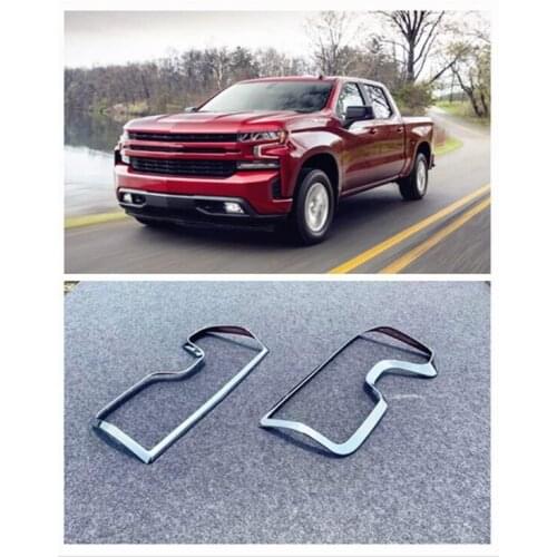 For Chevrolet Silverado Accessories 2019-2020 ABS Chrome Rear Tail Light Taillight Lamp Cover Trim 2pcs