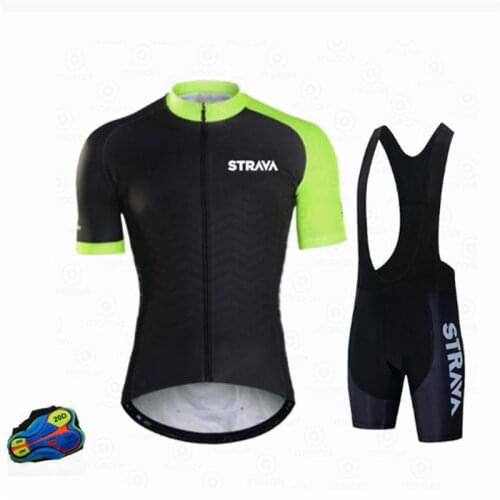 Strava Cycling Jersey 2021 Pro Team Mens Cycling Set Racing Quick-Drying Bicycle Clothing Suit Breathable Mountain Bike Clothes