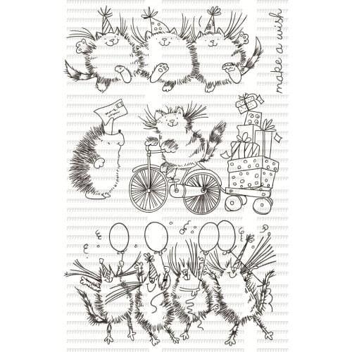 Festival Of Hedgehog Transparent Silicone Rubber Stamp And Metal Die Sheet Cling Scrapbooking DIY Cute Pattern Photo Album