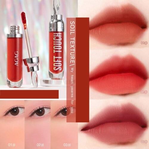 Lip Mud Matte Velvet Dual Air Lip Glaze Lipstick Waterproof Lasting Matte Lip Tint Cosmetics Velvet Lip Tube Women TSLM1