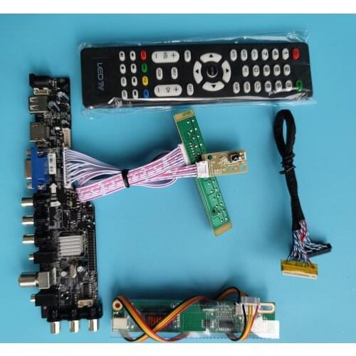 Kit For QD15TL07 1280x800 driver digital panel controller board screen DVB-T DVB-T2 Display remote HDMI LED USB VGA AV TV
