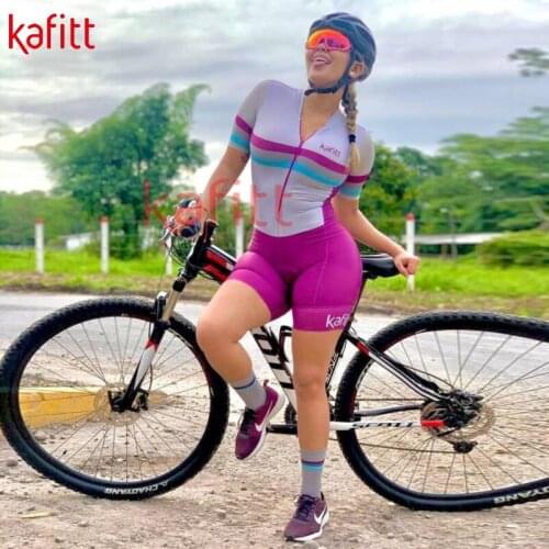 Kafitt Triathlon Special Training Womens Short-sleeved Track Suit Mountain Bike Cycling Suit Leotard Summer Cycling Shirt