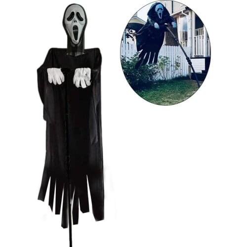 Creative Garden Ghostface Scream Scarecrow Ornaments Halloween Scary Decorative Pile Yard Decoration for Patio Lawn