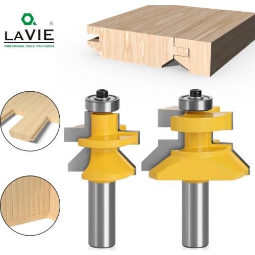 LAVIE 2pcs 12mm 1/2 Shank 120 Degree Router Bit Milling Cutter Frame Groove Tenon Woodworking Engraving Wood Milling Set 03004