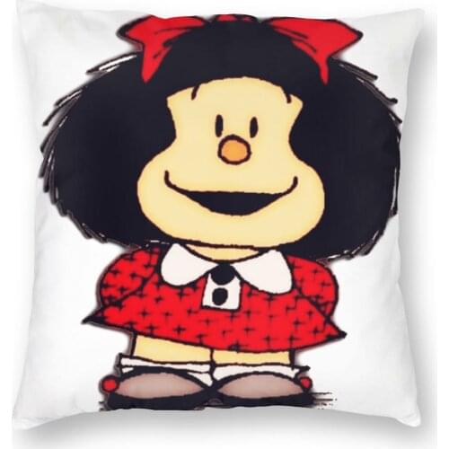 Mafalda Square Pillow Case Cushions for Sofa Quino Argentina Cartoon Funny Cushion Covers