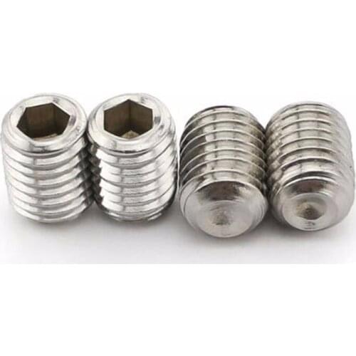 100Pcs DIN916 M2 M2.5 M3 M4 304 Stainless Steel Metric Thread Surfboard Fin Screws Inner Hex Cup Point Socket Set Screw