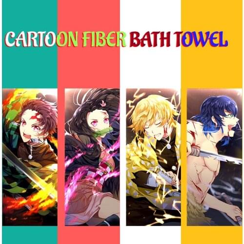 Microfiber bath towel animation cartoon ghost blade series beach towel doll machine digital customization