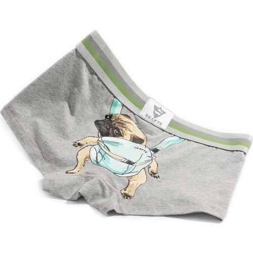 Mens underwear cartoon puppy print boxer shortsyoupin