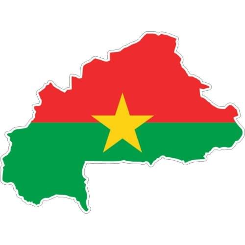 Sticker Adhesive Car Vinyl Flag Card - Burkina Faso Stickers for Cars, Motos, Laptops, Industry