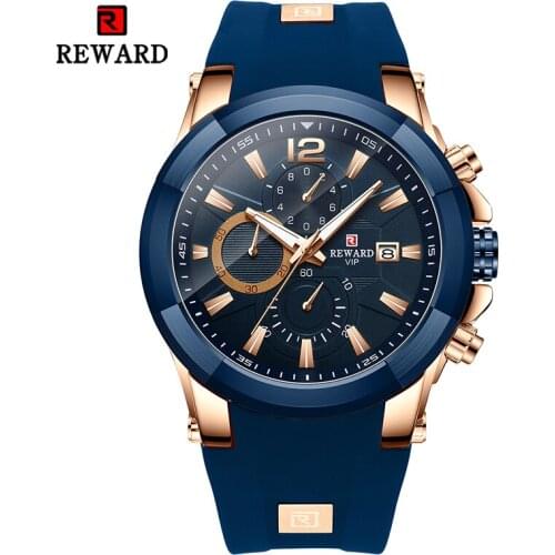 Reward Quartz Wristwatches for Men Multi-function Chronograph Waterproof Sport Mens Wrist Watches Timepiece