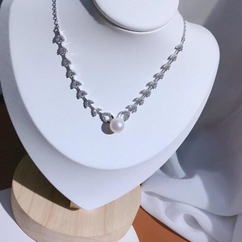 Popular S925 Sterling Silver Necklace Findings Jewelry Base Settings Mountings Parts for Akoya Edison Pearls, Coral, Jade