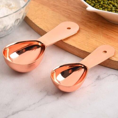 Practical Measuring Spoon Eco-friendly Heat Resistant Stainless Steel Measuring Coffee Powder Scoop for Kitchen Wholesale