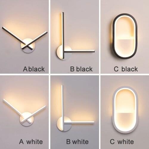 Modern LEDS Pecial-shaped Wall Lamp Living Room BedroomBedside Black White Lighting Luminaire Wandlamp Sconce Dropping Shipping