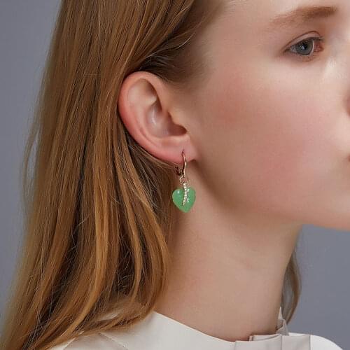 Fresh Acrylic Green Leaf Dangle Earrings For Women New Bohemian Charm Drop Earrings Young Girl Party Jewelry