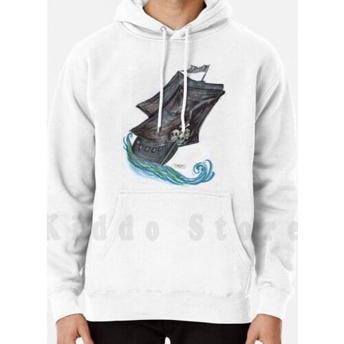 Skeleton Crew Pirate Ship hoodie long sleeve Jolly Roger Pirate Ship Flag Jolly Roger