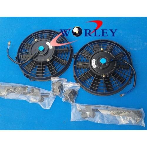 2X14" inch Universal Electric Radiator RACING COOLING Fan + mounting kit