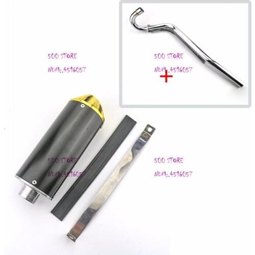 Motorcycle Universal Modified Pipe Slip-on Motorbike black Single exhaust pipe Muffler Moto ATV Scooter For Dirt Bike Scooter