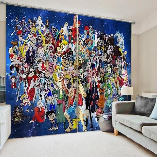 High quality custom 3d curtain fabric New custom childrens room cute cartoon boy girl bedroom