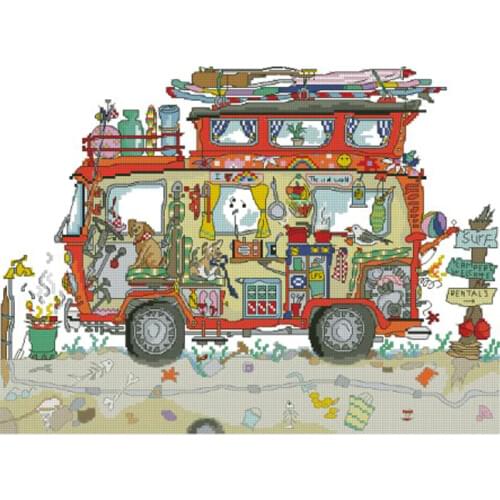 Top Quality lovely counted cross stitch kit bothy threads Cut Thru' Camper Van