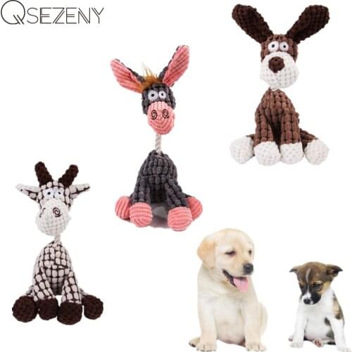 Funny Stuffed Donkey Dog Toys Squeaking Pet Toy Cute Plush Puzzle Interactive Toy For Dogs Cat Chew Squeaker Squeaky Pet Toy
