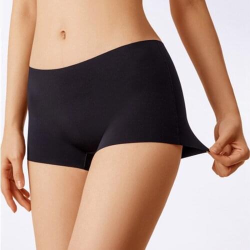 Womens Summer Safety Short Panties Ice Silk Underpant Seamless Anti-glare Ladies Pants Girl Boxer Briefs Cozy Female Underwear