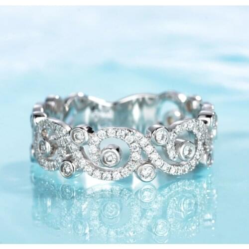 Classic Cute Brand New Fashion Jewelry 925 Sterling Silver 5A White Clear Zirconia Party Girl Women Wedding Band Finger Ring Set