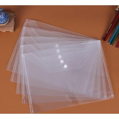 1pc Transparent Belt Buckle Document Induction Bag Data Receipt Material Collection Bag Storage Stationery Business Supplies