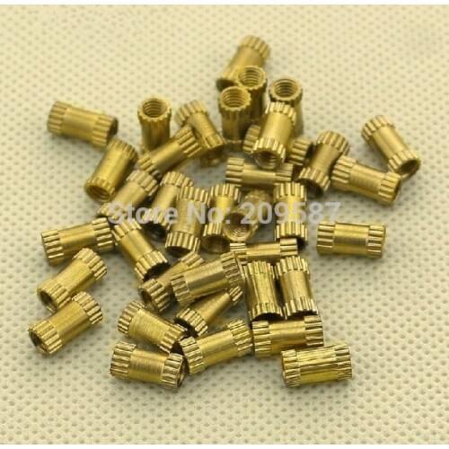 100pcs Brass Knurl Nuts M4x12mm(L)-6mm(OD) Metric Threaded insert