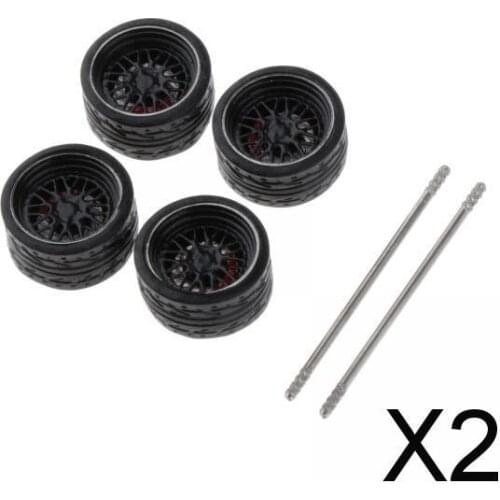 2x4pcs/set Diecast 1:64 Modified Vehicles Wheel Tires Model DIY for Tomica style 5