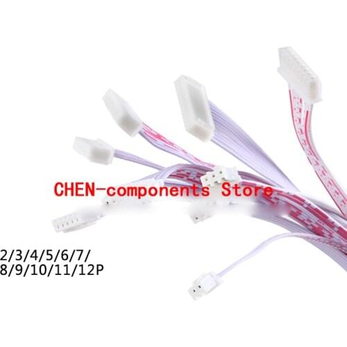 5pcs XH2.54 Red and white cable Terminal wire 2/3/4 / 5-12P Single / double head 10CM