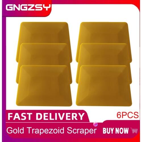 6pcs Gold Red Car Window Tint Wrap Vinyl Film Tool Trapezoid Soft Double Edge Tinting Squeegee 6A50