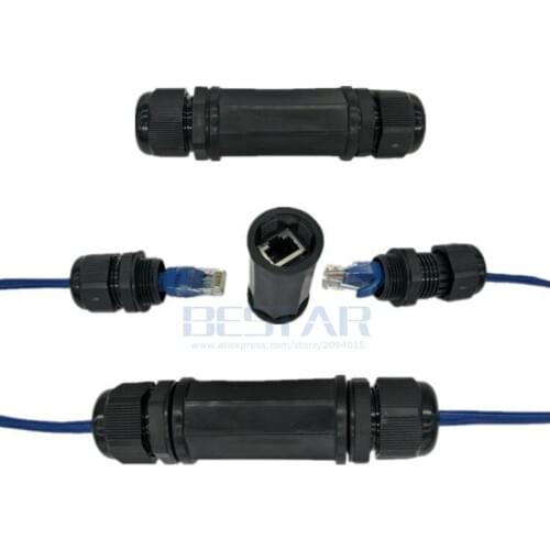 Waterproof Locking CAT6 RJ45 Female to Female Lan Ethernet Network Extension Adapter Coupler with Gold-plated contacts