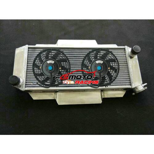 Aluminum Radiator + Fans For F-ord Fiesta I MK1 1.3L/1.6L XR2 MT 1976-1983 1977 1978 1979 1980 1981 1982