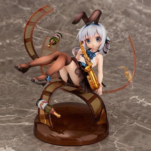 Anime Please order the rabbit Sexy Girl Action Figure Toys Kafuu Chino PVC Figure Jazz style Cafe du Lapin Collectible Model Toy