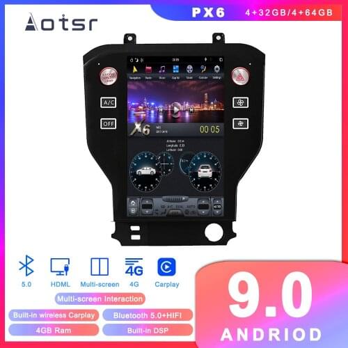 Android 9 Tesla style NO Car DVD Player GPS navigation for Ford Mustang 2015-2018 Auto Radio Stereo Head Unit Multimedia Player