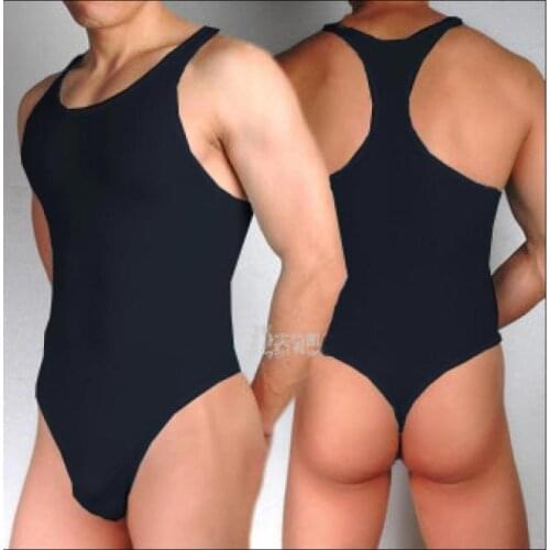 Free Shipping Male Boutique Underwear Super Soft Silky Elastic Jumpsuit