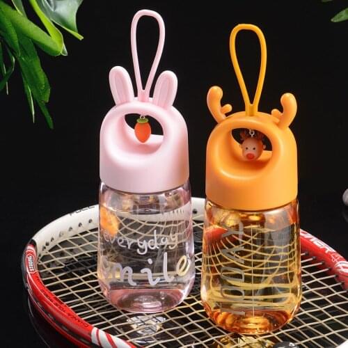 Lovely Kids Water Bottle Candy Colors Sport Drinking Bottles With A Rope Carry Leak-proof Portable For Travel Hiking Running