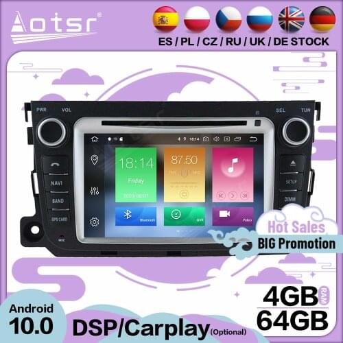 Carplay Multimedia Stereo Android Player For Mercedes Benz SMART 2010 2011 2012 2013 2014 GPS BT Audio Radio Receiver Head Unit