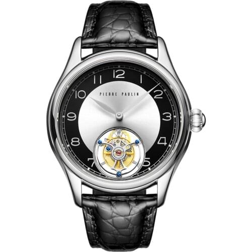 MERKUR Mens Tourbillon Watches Top Luxury Brand Watch For Men Mechanical Wristwatch Sapphire Mirror Leather Strap Skeleton