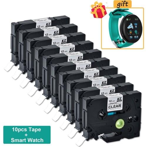 CIDY 10pcs Compatible 12mm TZ-131 tz131 TZE131 Black on CLEAR Adhesive Label Tape FOR Brother P Touch PT-100E PT-D210