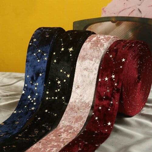 DIY hair decoration material golden velvet double-sided ribbon Gold Diamond velvet pressing cloth accessories Width 1/2.5/5CM