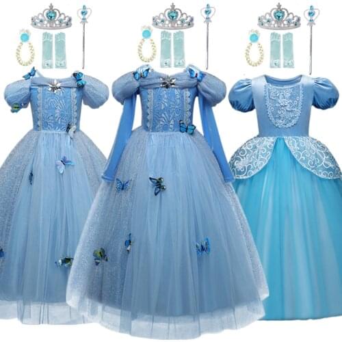 Girls Cosplay Princess Costume For Kids Halloween Fancy Dress Up Children Christmas Carnival Party Clothes Disguise