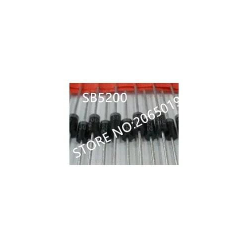100PCS SB5200 SR5200 MBR5200 5A 200V DO-27 Fast recovery diode