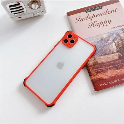 For iPhone7P 8P 7 8 X XR xsmax 11 11PRO 11PROMAX 12/12pro mobile phone Simple four-corner collision protection case red
