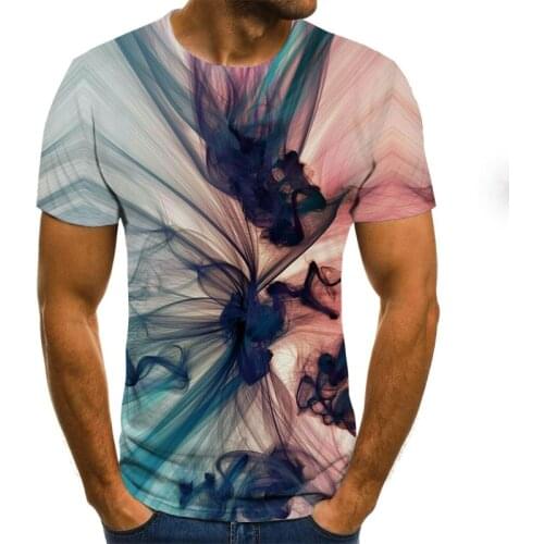 Ink style mens t-shirt 3D creative cloud graphic T-shirt summer casual tops fashion round neck shirt plus size streetwear t